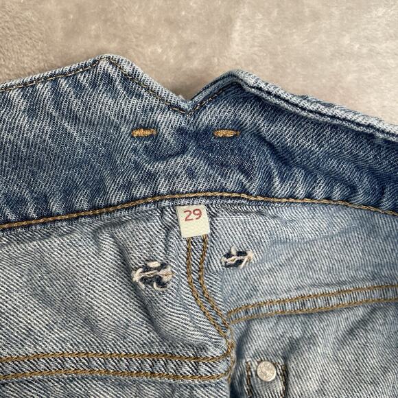Levis Denim Mini Skirt Womens 29 Notch A-Line Button Front Blue Jean Vintage Y2K - Picture 7 of 8